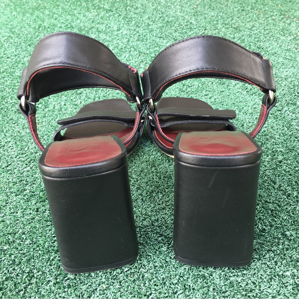 New Staud Betty Block Heel Sandal Leather Black 37 - Picture 7 of 16